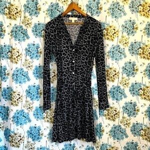 MICHAEL Michael Kors Leopard Plaid button up Shirtdress